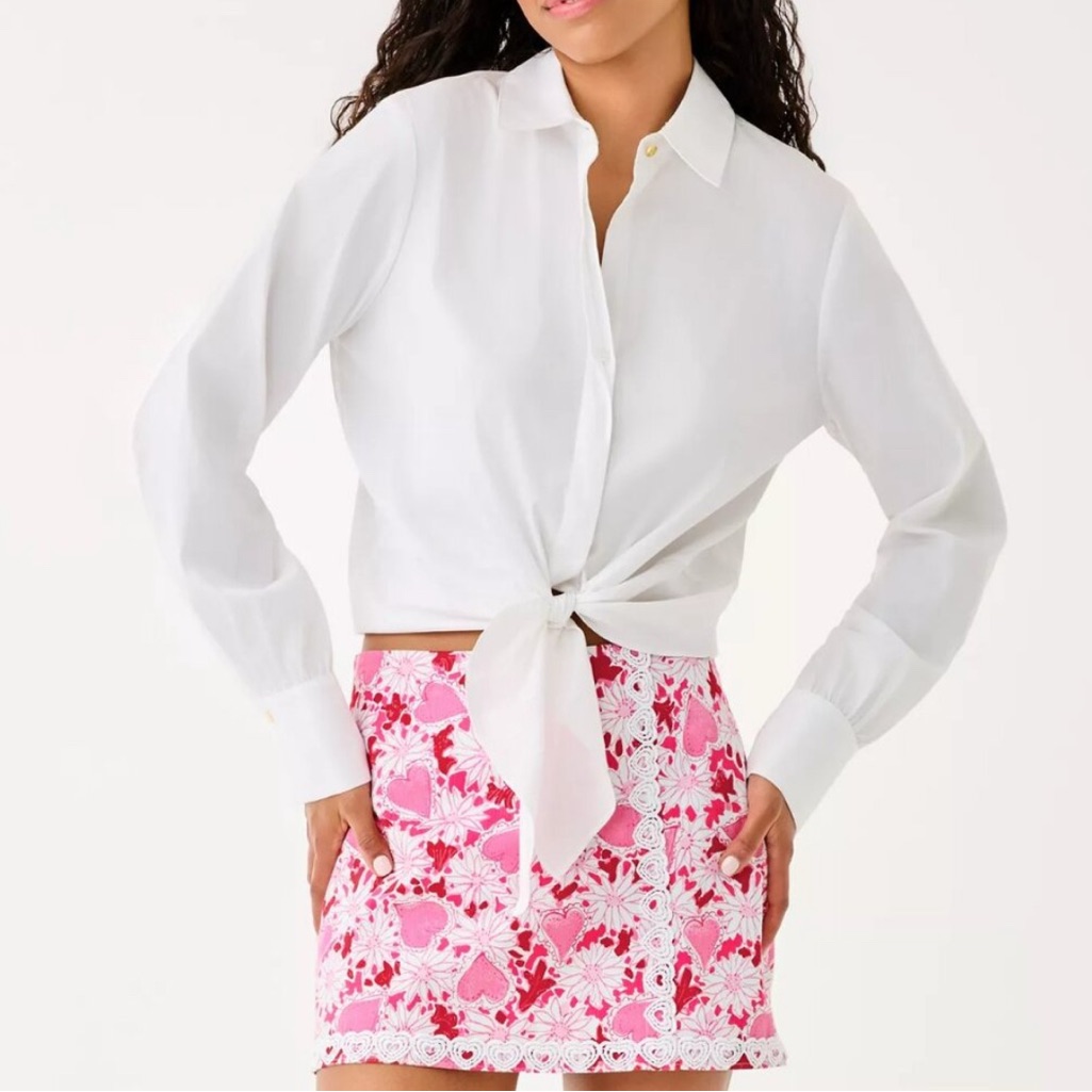 New Lilly Pulitzer Michelina Mini Skort - Vault Print 1977 Coconut Dear Heart